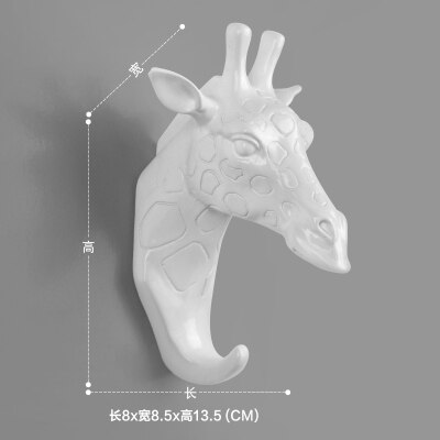 3D dierenkop muur haken Goud Herten muur haak woonaccessoires resin coat hook pared Haken voor badkamer: white giraffe