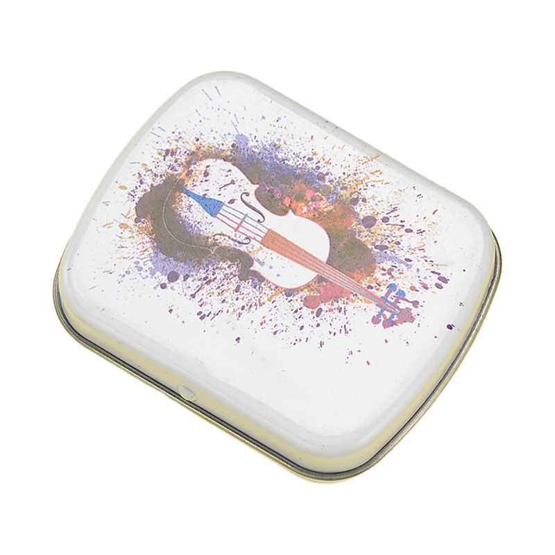 2022 Lovely Mini Portable Box Metal Rectangular Small Empty Hinged Tins Box Container: violin