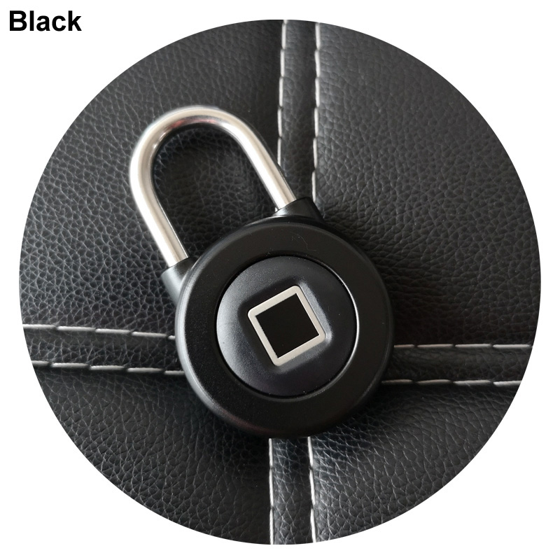 Smart Bluetooth Padlock Fingerprint and Phone APP Unlock Waterproof IP66 Security Door Lock For Luggage/Cabinet/Drawer/Bike M3: Black