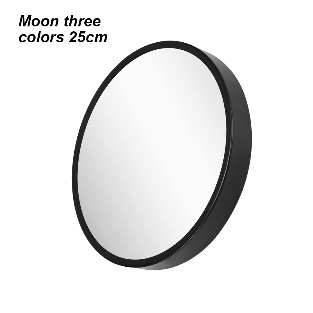 Espejo redondo con luz LED para pared, espejo redondo de luna de 20-25cm, con USB para dormitorio, maquillaje, ducha, baño, decoración, con lámpara de noche: Moon-25cm