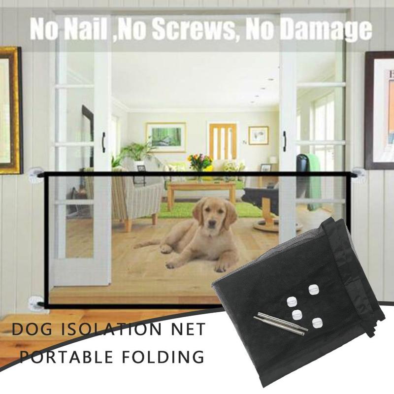 Dog Gate Ingenious Mesh Dog Fence For Indoor and Outdoor Safe Pet Dog gate Safety Enclosure Pet supplies