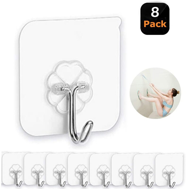 Gants magiques multifonctions en Silicone, 1 paire, éponge de nettoyage pour la cuisine, en caoutchouc de lavage de la vaisselle: HOOK (8pcs)