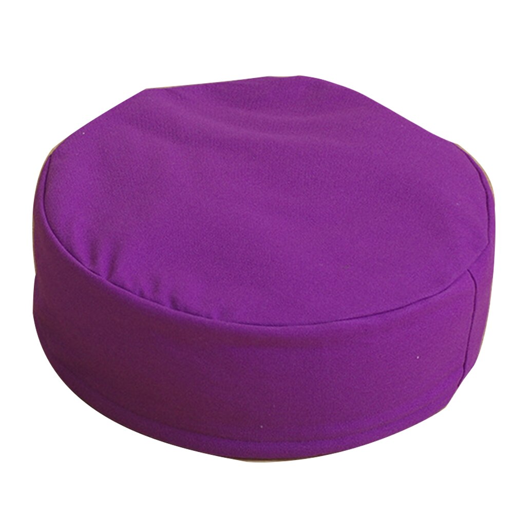 Soft Solid Washable Support Round Pillow Comfortable Zippered Yoga Meditation Cushion Office Removable With Buckwheat Filled: Purple 