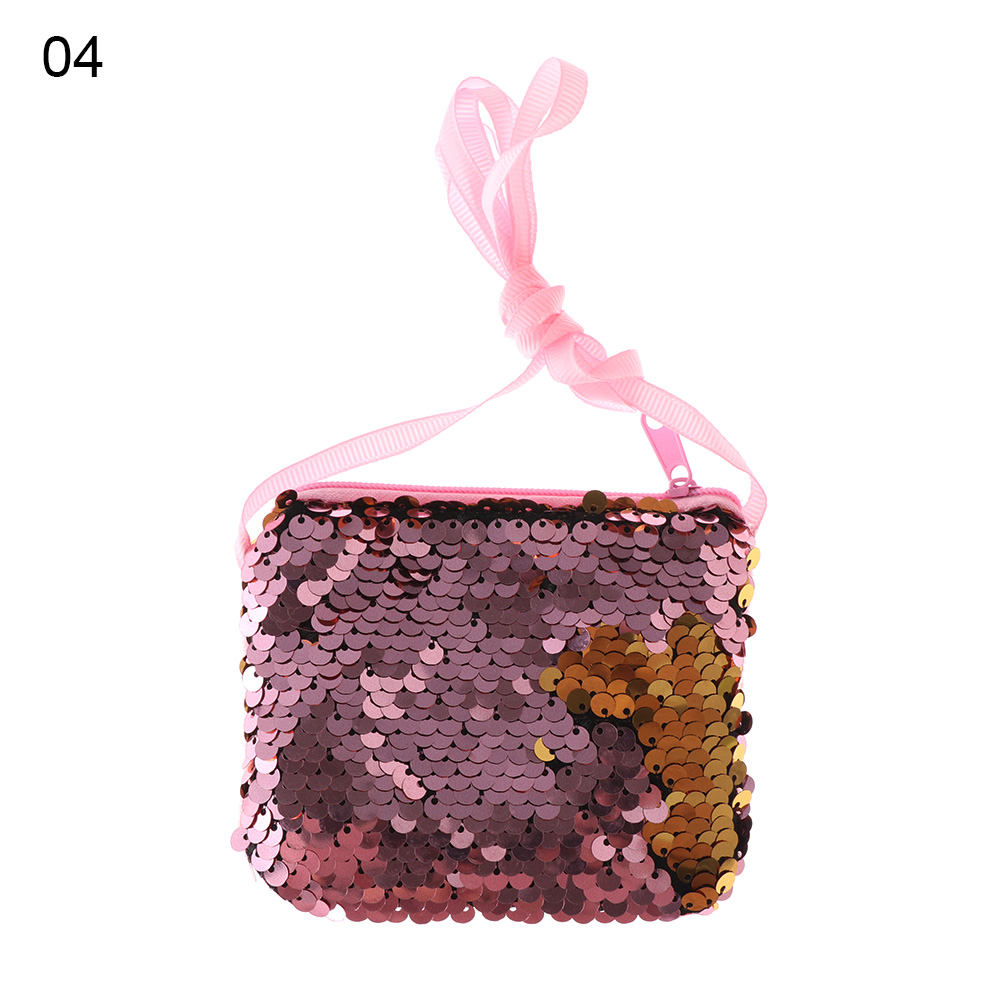 Mermaid Sequins Kids Children Coin Purse Wallet Girl Glittering Purse Women Handbag Party Zipper Clutch Bag Earphone Package: 4