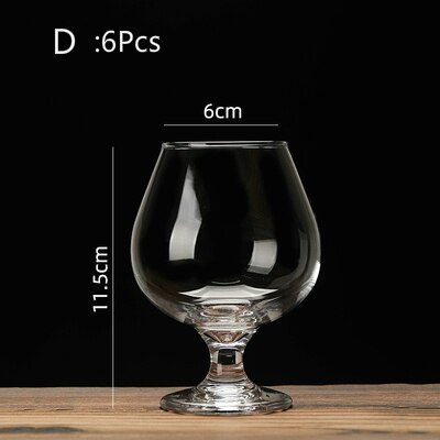 Cognac Brandy Glasstransparent Hoge Capaciteit Beker Rode Wijn Glas Scented Cup Pak Whisky Vodka Bar Restaurant Drinkbeker: D-6Pcs
