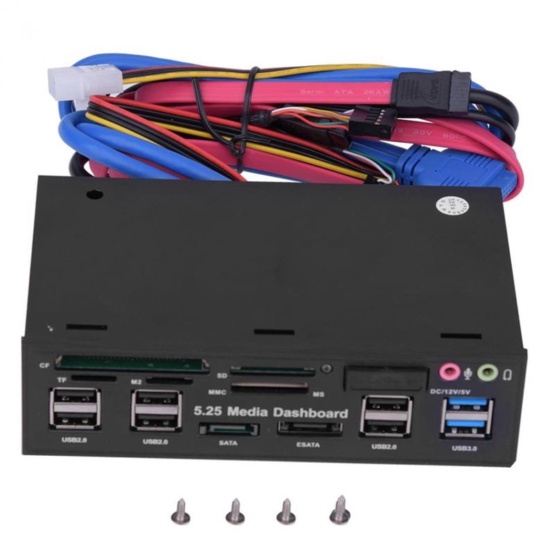5.25 Inch Usb 3.0 Front Panel Pc Usb 3.0/2.0 Hub E-Sata Sata Audio Multi Card Reader for Computer Case Optical Drives Bay