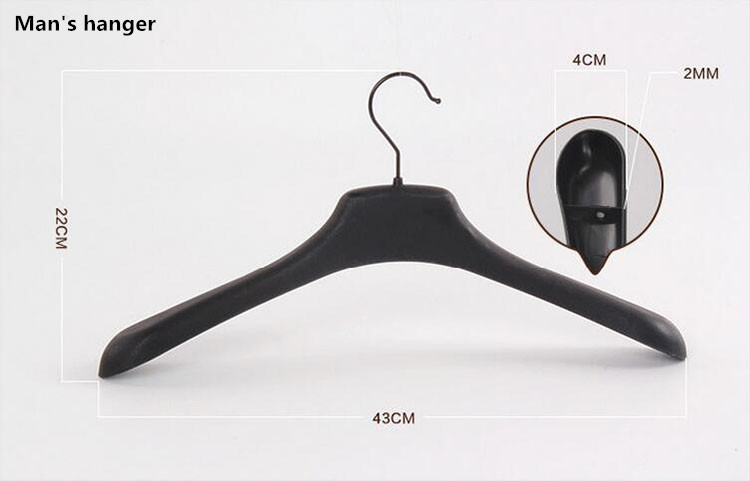 Black Thick Wide Shoulder Plastic Clothes Hanger for Coats Jacket and Fur (10 Pieces/ Lot ): Hanger for man