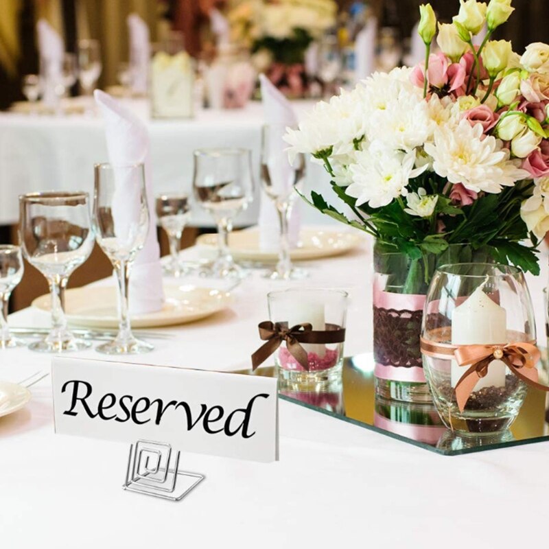 Wire Place Card Holder Metal Card Holder Stand Wedding Name Place Holder, Food Signs (Place Card Holders 26Pcs)