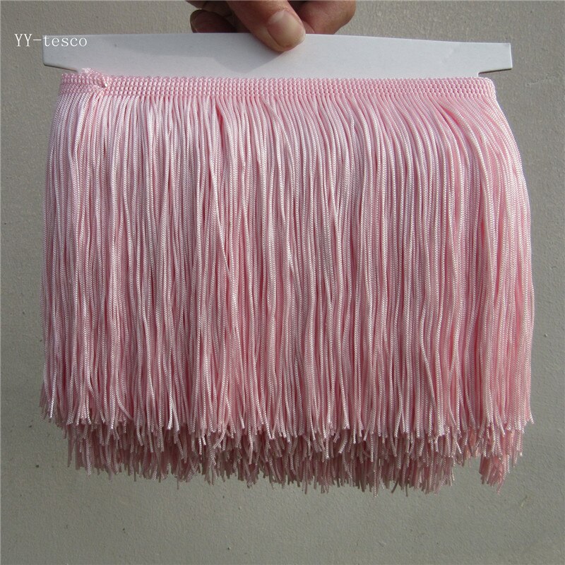 1Yard 15cm Wide Pink Lace Fringe Trim Tassel Fringe Trimming For Latin Dress Stage Clothes Accessories Lace Ribbon Tassel