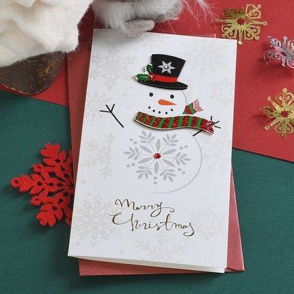 Eno hilsen julekort business julebesked kort handamde glitter glædelig julekort