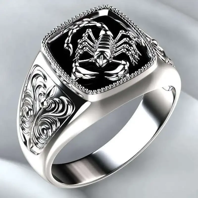 Huitan Viking Noordse Mythologie Giant Wolf Mannen Ring Defensie Totem Wolf Mode Hip Hop Rock Unisex Vinger Ring Punk