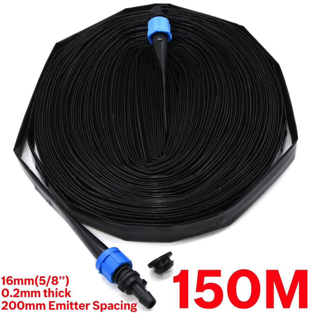 20-150m 16mm dryppvanningstape 5/8 '' 8 mil 0.2mm tykk 20cm emitter drypperavstand drivhushage koble til hard pvc-slange: Ksl 01- sett 145-150m