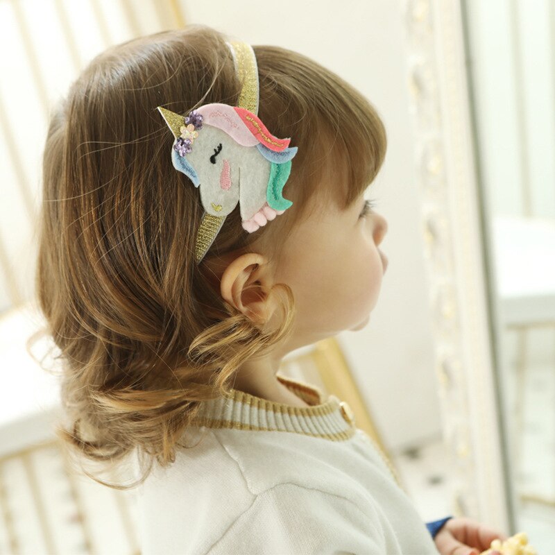 Baby Glitter Metallic Unicorn Hair Clips Girls Rainbow Hairpins For Kids Unicorn Party Hair Accessories