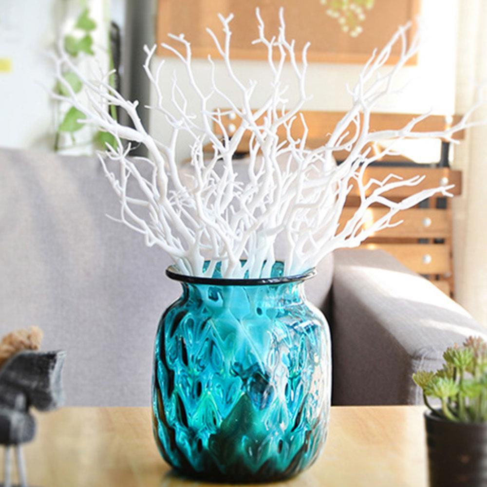 Tree Dried Dry Branches Branch Small Plastic Artificial Flower Home Ornament Festival Office Decor: White