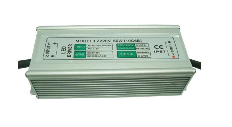Full 60W LED Driver 1800mA AC85-265V IN DC30-36V OUT led Power Supply For Flood Light & Street Lamp
