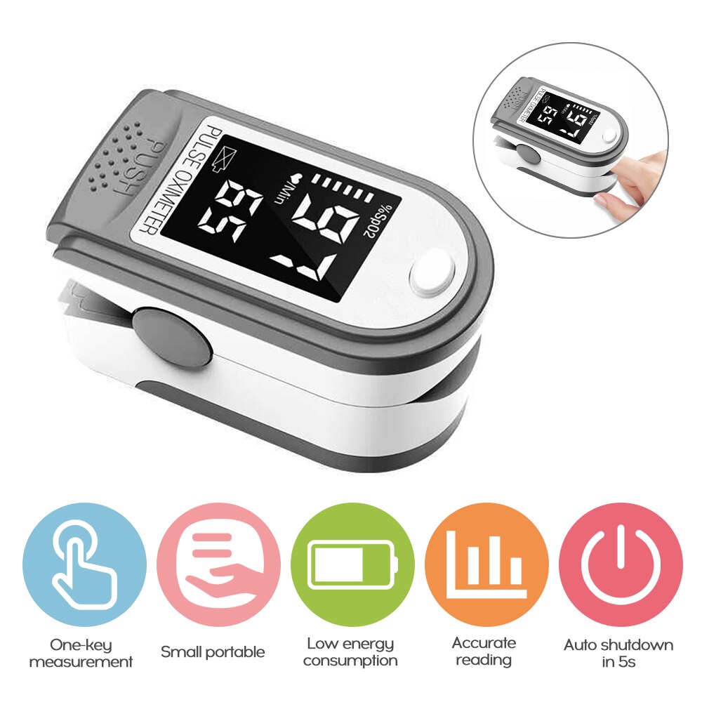 Digital Fingertip Pulse Oximeter Finger OLED Display Blood Oxygen Sensor Saturation SpO2 Heart Rate Monitor Meter Random color: MD1727W