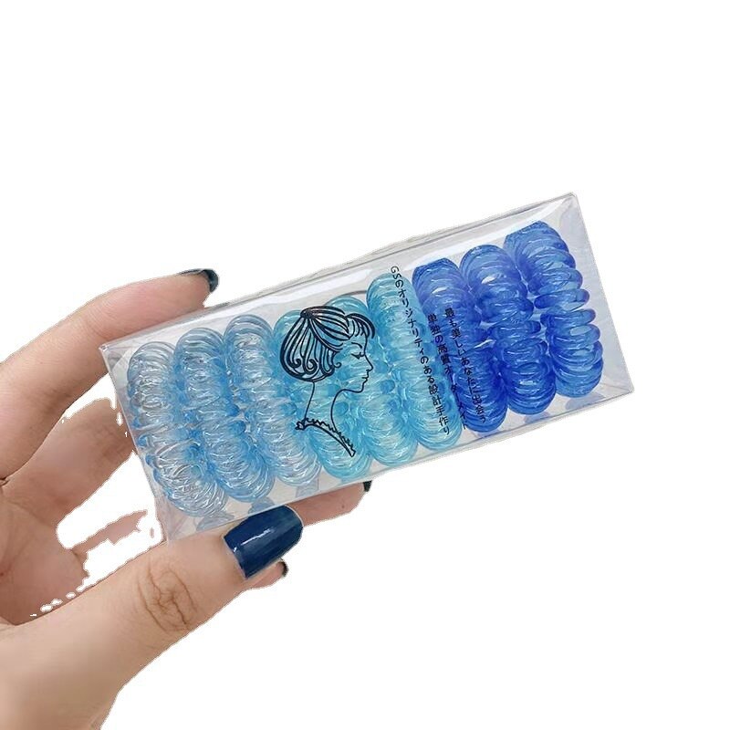 Bandeau élastique en plastique pour cheveux, ligne téléphonique, anneau de cheveux en caoutchouc pour femmes et filles, accessoires pour cheveux