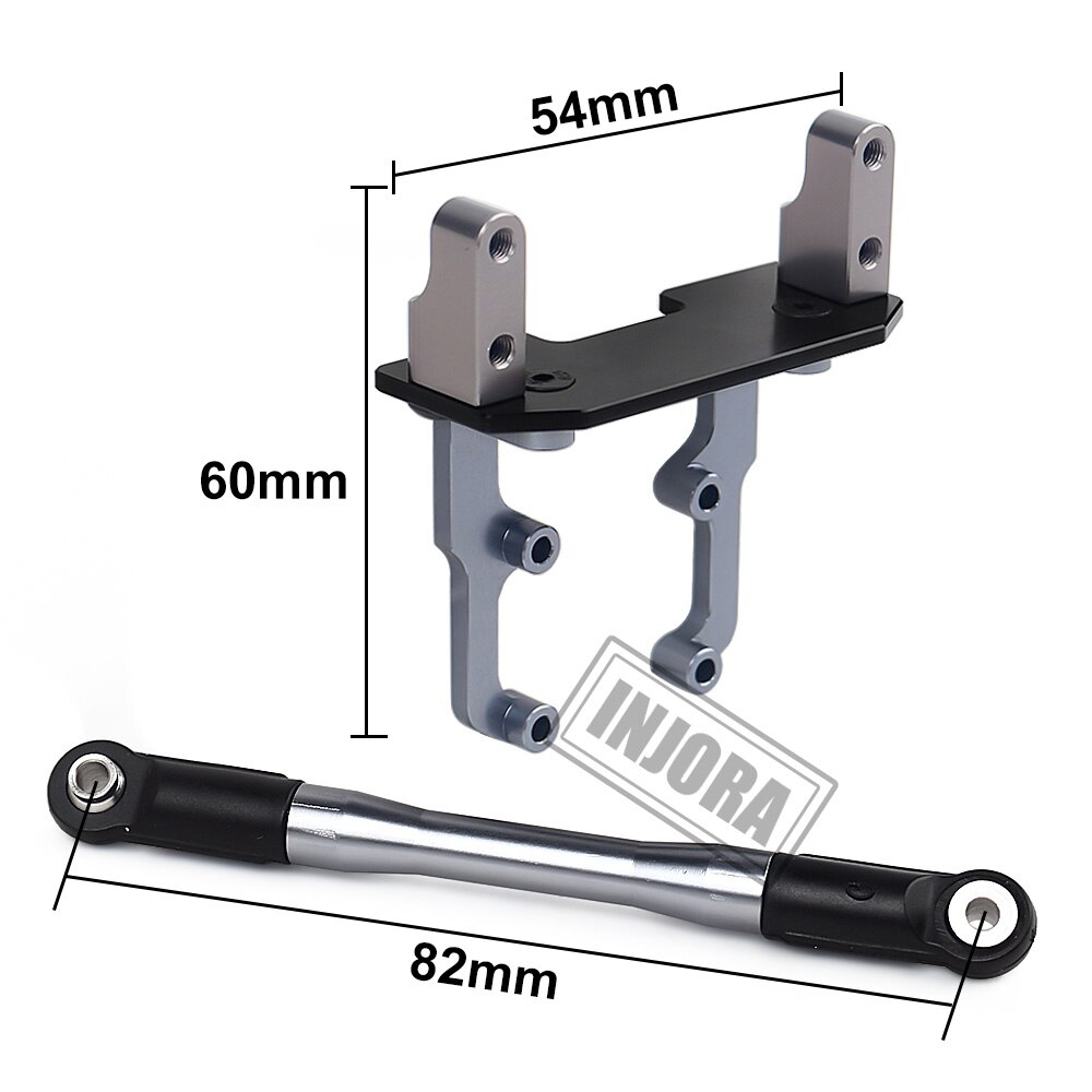 INJORA Metal Axle Servo Mount Stand with Steering Link for 1/10 RC Crawler Axial SCX10 II 90046 AR44 Axle Upgrade