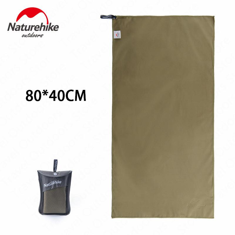 Naturehike-Toalla de microfibra de natación, 3 colores, 80x40cm, 130x73cm, ultraligera, absorbente para exteriores, Toalla de baño de secado rápido para ciclismo de agua: 80cm-Green