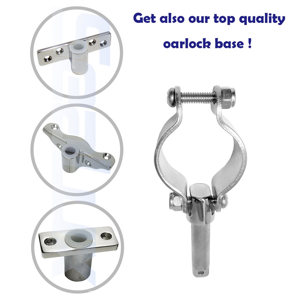 Marine Clamp on Oarlock for 1/2" Socket Yacht Boat Fishing Clamp-On Oar Lock