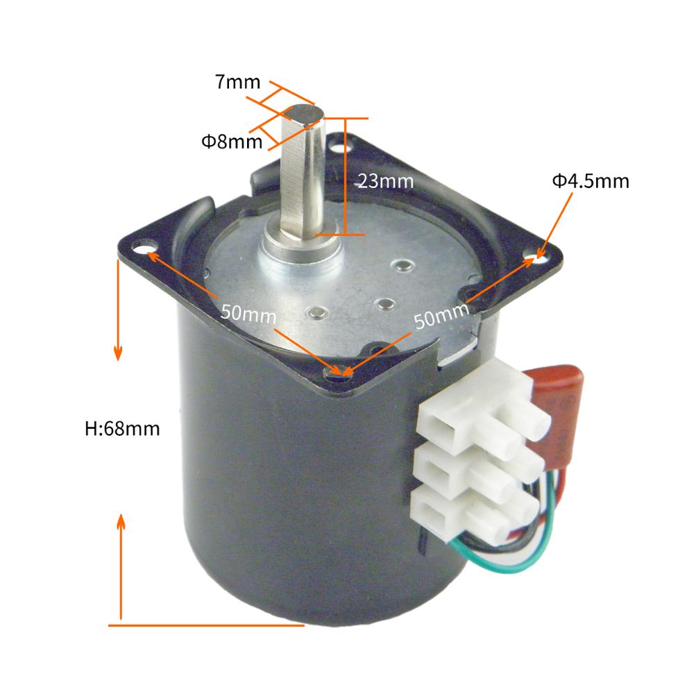 Miniature Low Speed 68KTYZ 220V AC 2.5r/min Eccentric Shaft Electric Motor Barbecue High Torque