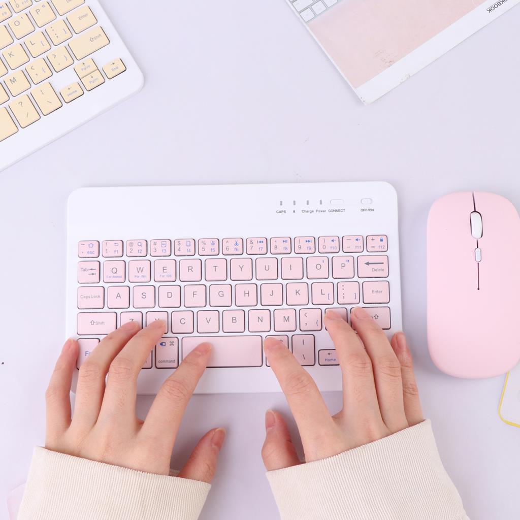 1 Set Wireless Keyboard Mobile Phone Tablet Computer Bluetooth-compatible Keyboard+Mouse Set 20*12.5cm