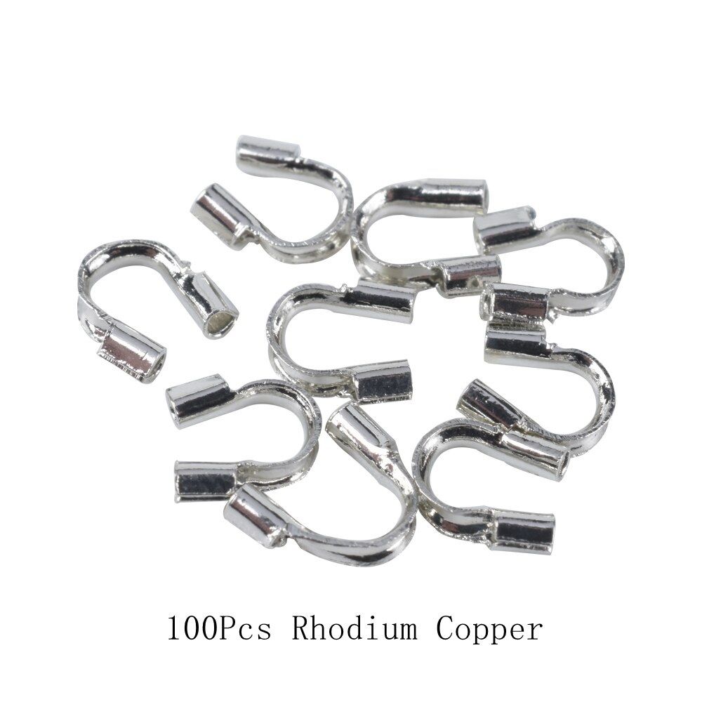 30-100 Stks/partij 4.5X4Mm Rvs Koperdraad Guard Protectors Loops U-vorm Connectoren Voor Sieraden maken Accessoires: Rhodium