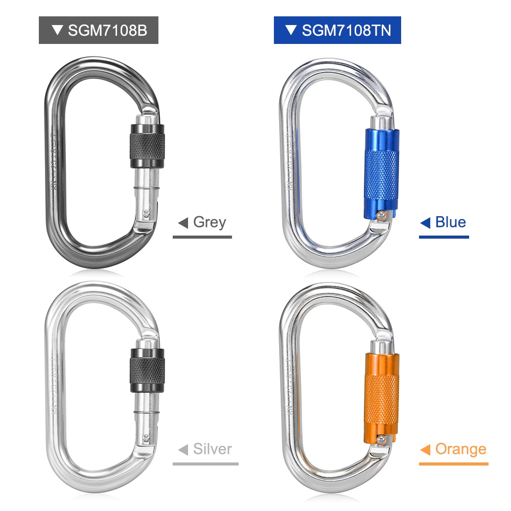 25KN Auto Locking Gate Carabiner Heavy Duty D Shape Buckle Pack Twist Locking Gate Carabiner Climbing Rappelling Canyoning