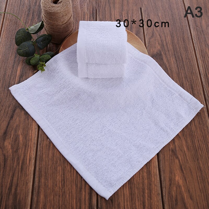 Soft White Cheap Face Towel Small Hand Towels Square White Kitchen Towel Hotel Restaurant Kindergarten Cotton Towel: A3