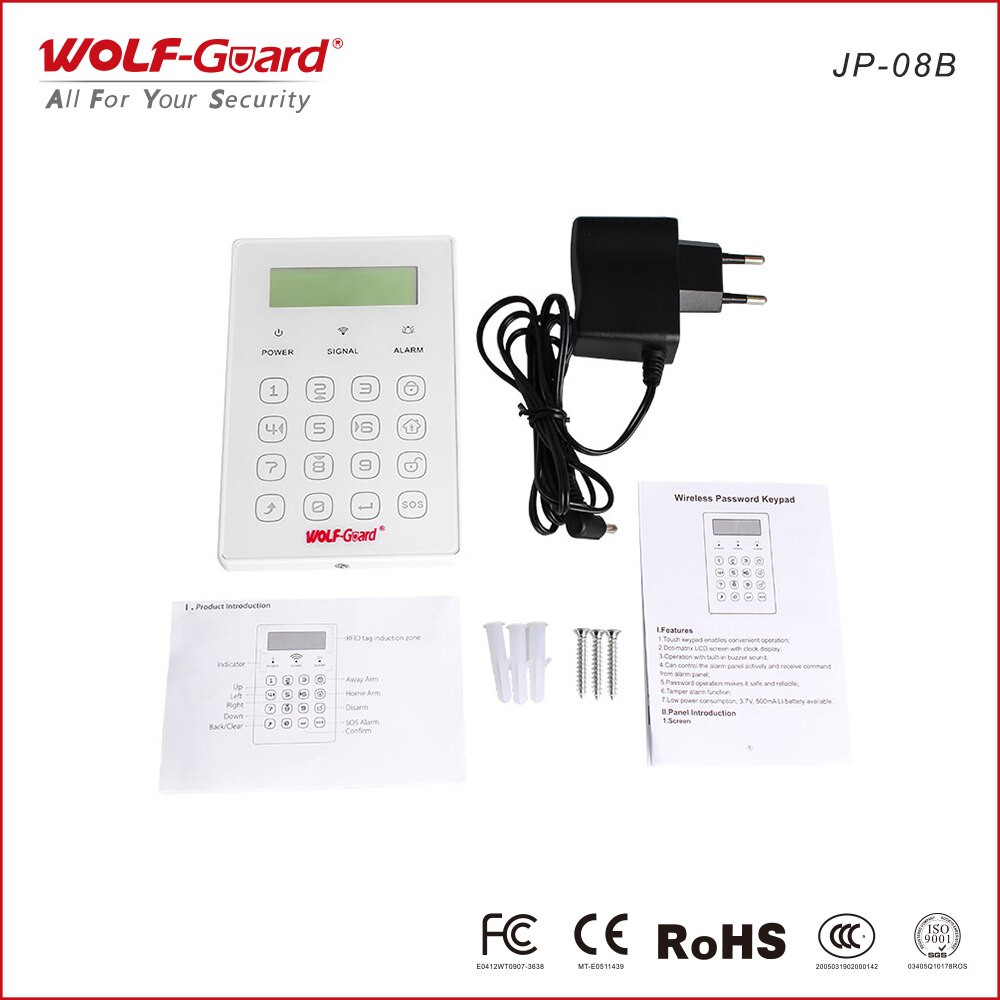 Wolf-Guard Wireless 433MHz Keypad Keyboard Arm /Disarm Mini Anti-Theft Controller for Home GSM Burglar Alarm Security System