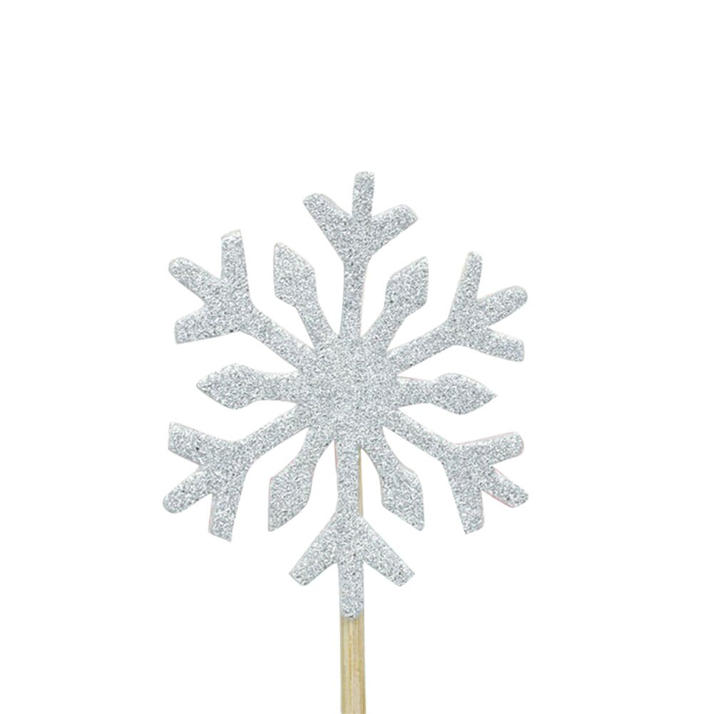 20 stks/set Kerst Cake Topper Papier Hout Bruiloft Handgemaakte Snowflake Cupcake Toppers Kinderen Verjaardagsfeestje Decoratie SUB Sal