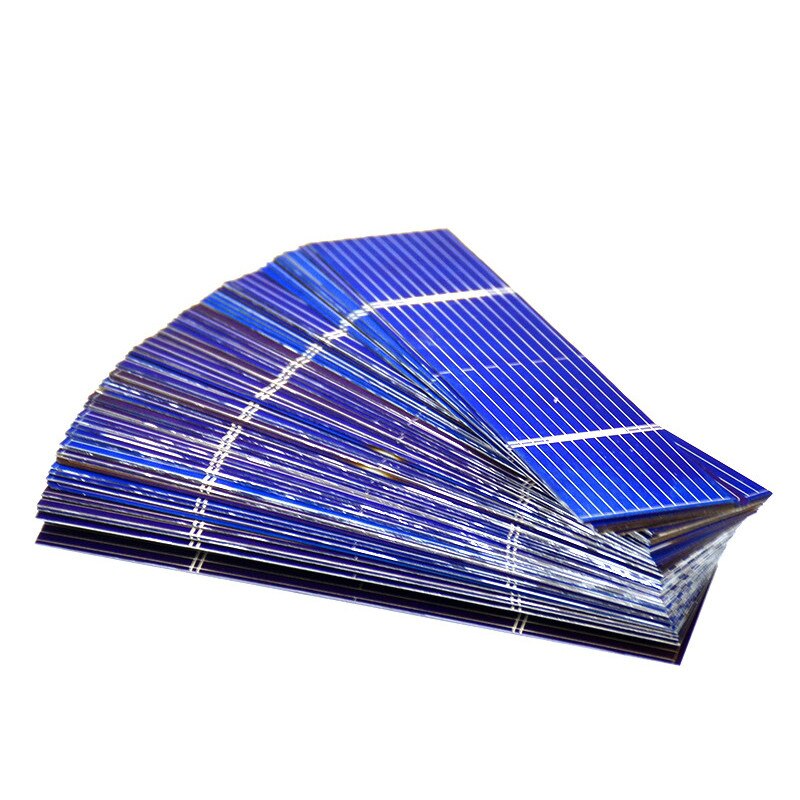 SUMYIMA 50Pcs Solar Panel Kit Polycrystalline Poly Solar Cells 0.25W 76x19mm Sun Power DIY For Battery