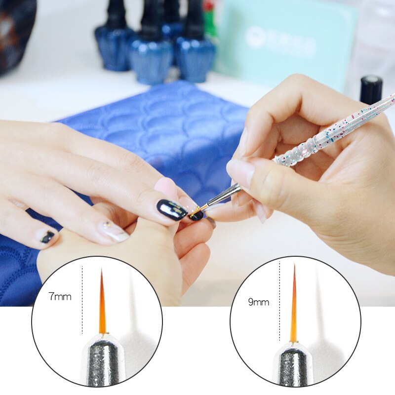 3 stuks nail art kwasten kristal snijpen pailletten staaf liner schilderen acryl uv gellak tekenen gradiënt kwast nail art tool