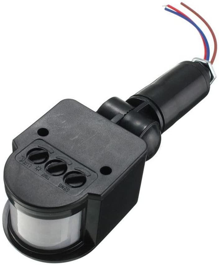 12M Pir Infrarood Motion Sensor Detector Muur Led Licht Outdoor Rf DC12V-Zwart