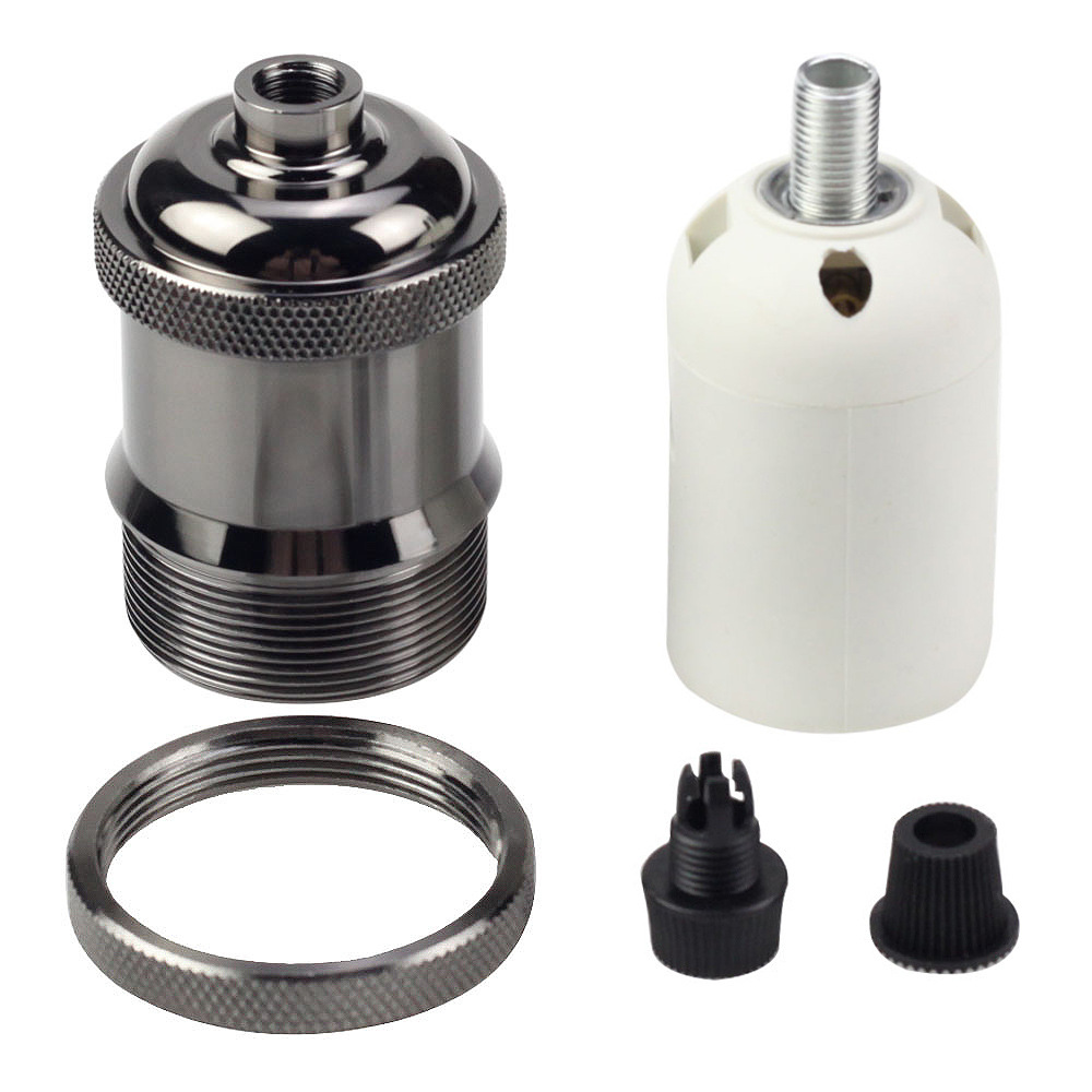 Sphoon-Base de lámpara antigua DIY, casquillo de tornillo E27, portalámparas decorativo de aluminio, lámpara de techo interior montada en superficie de Metal Vintage