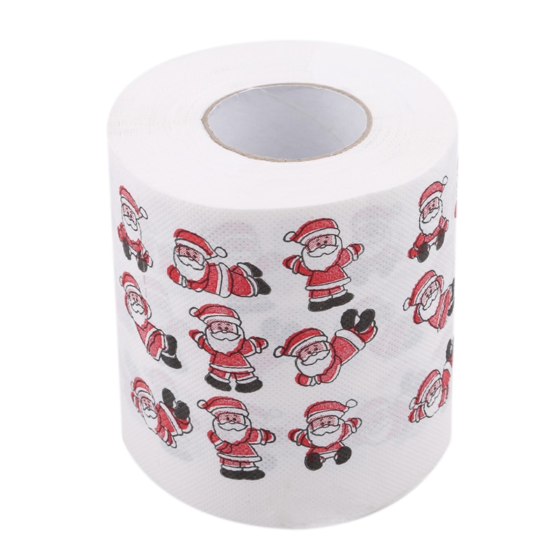 Tissue Roll Xmas Decor Rolling Paper Santa Merry Christmas Patterns Toilet Paper Home Bath Living Room Toilet Paper