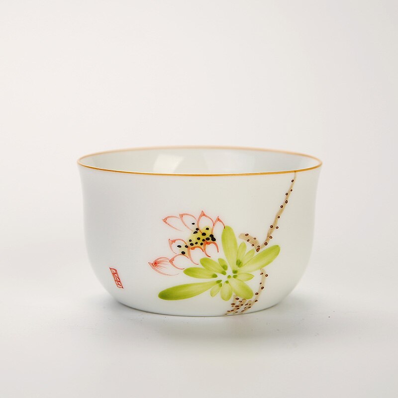 Thee Cup Wit Porselein Theekopjes Handgeschilderde Keramische Ambachten Collectie Porselein Keramische Cup 90 Ml Theekopje: 6