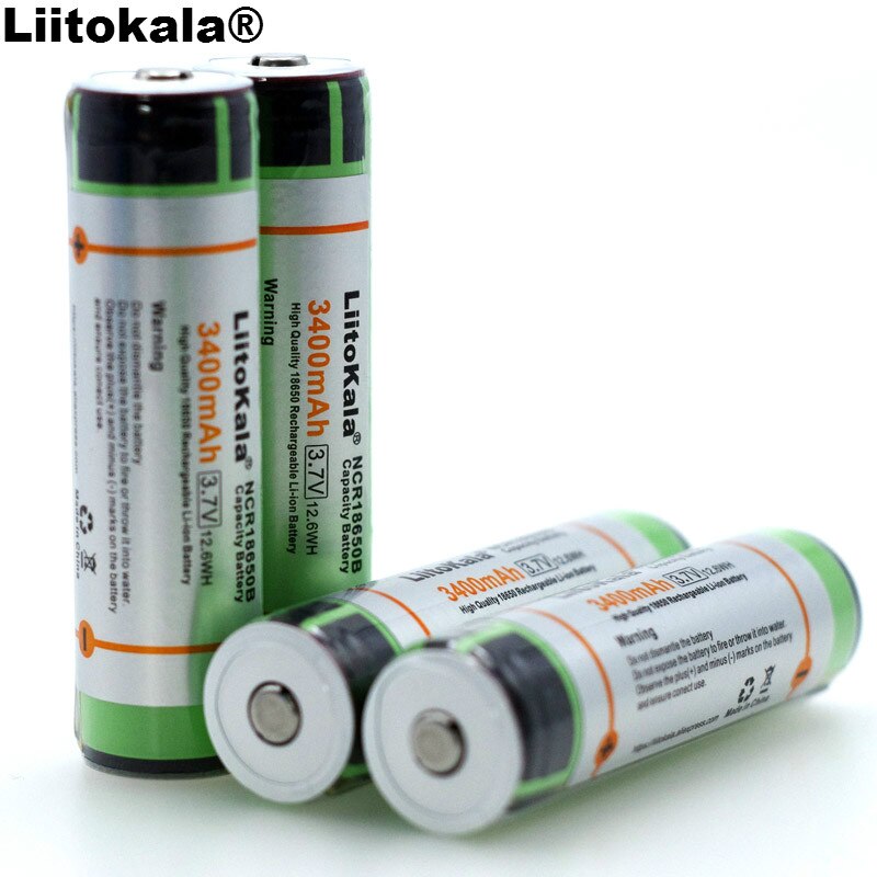 4 stks Liitokala Originele 18650 3.7 v 3400 mah NCR18650B Lthium Batterij bescherming boord Geschikt voor batterij + 18650