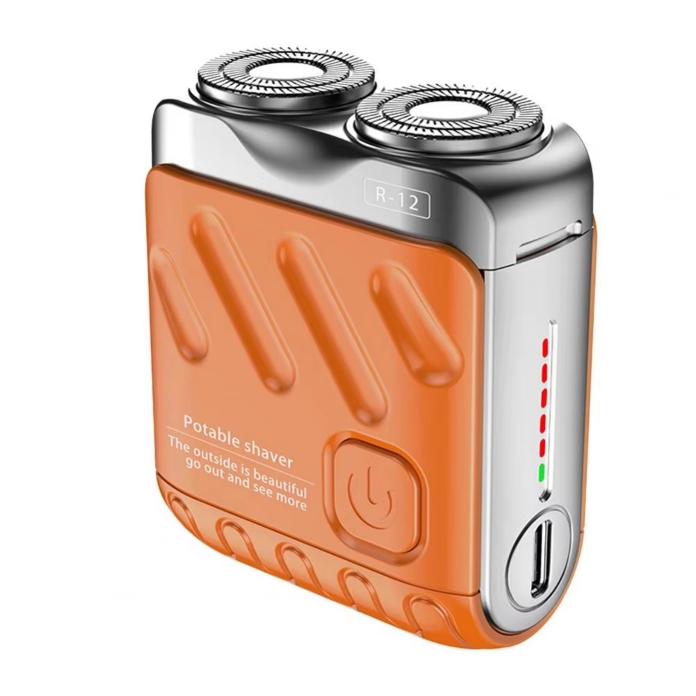 Mini Men's Electric Shaver Double Head Magnetic Portable Rotary Razor 9000 Revolutions Wet and Dry Shaving Beard Trimmer Dad: Red