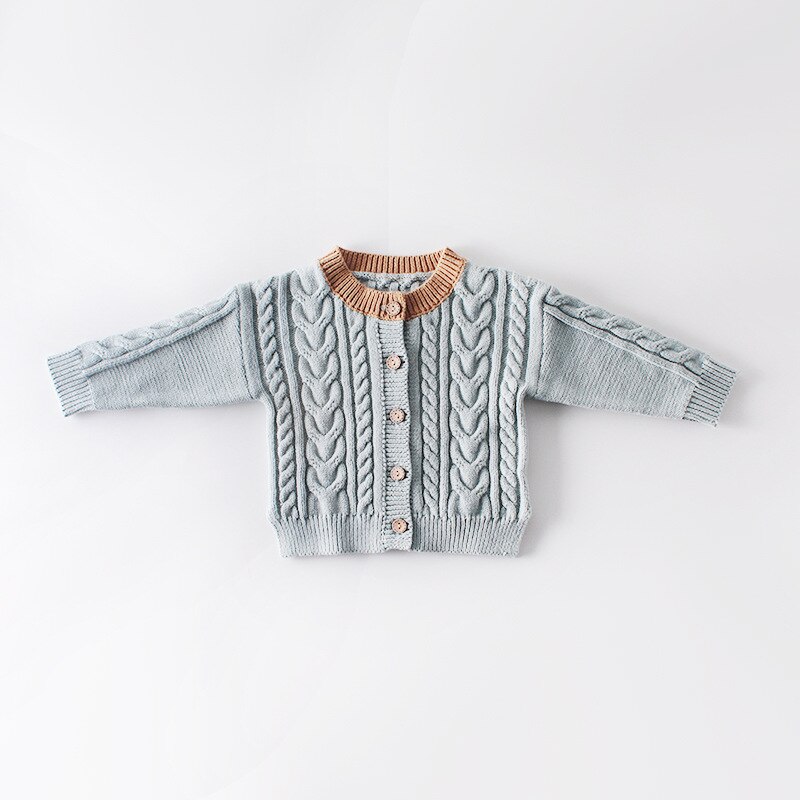 Baby cardigan spædbørn vinterfrakker nyfødt baby sweater overtøj dreng sweatere strik tøj efterår småbørn kabel strik sweater
