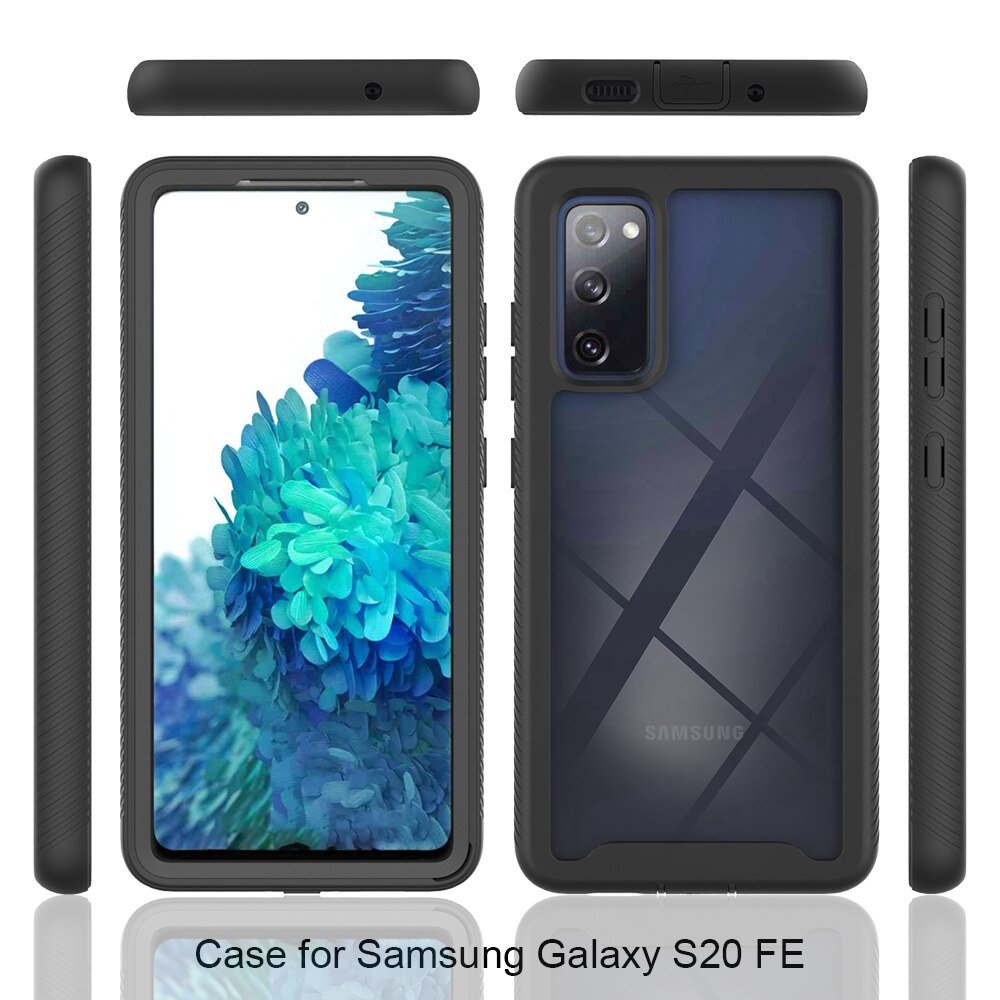 Fall Für Samsung Galaxy S20 FE Ultra S10 Plus Lite A51 A71 A21S A31 S10E Volle Körper Schlank Rüstung Mit front Rahmen Transparent Zurück