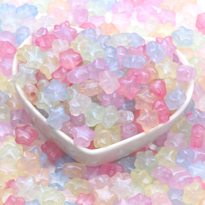 50pcs 10mm Mermaid Color Shiny Star Beads Acrylic Loose Spacer Beads For Jewelry Making Diy Charms Bracelet Necklace Earrings
