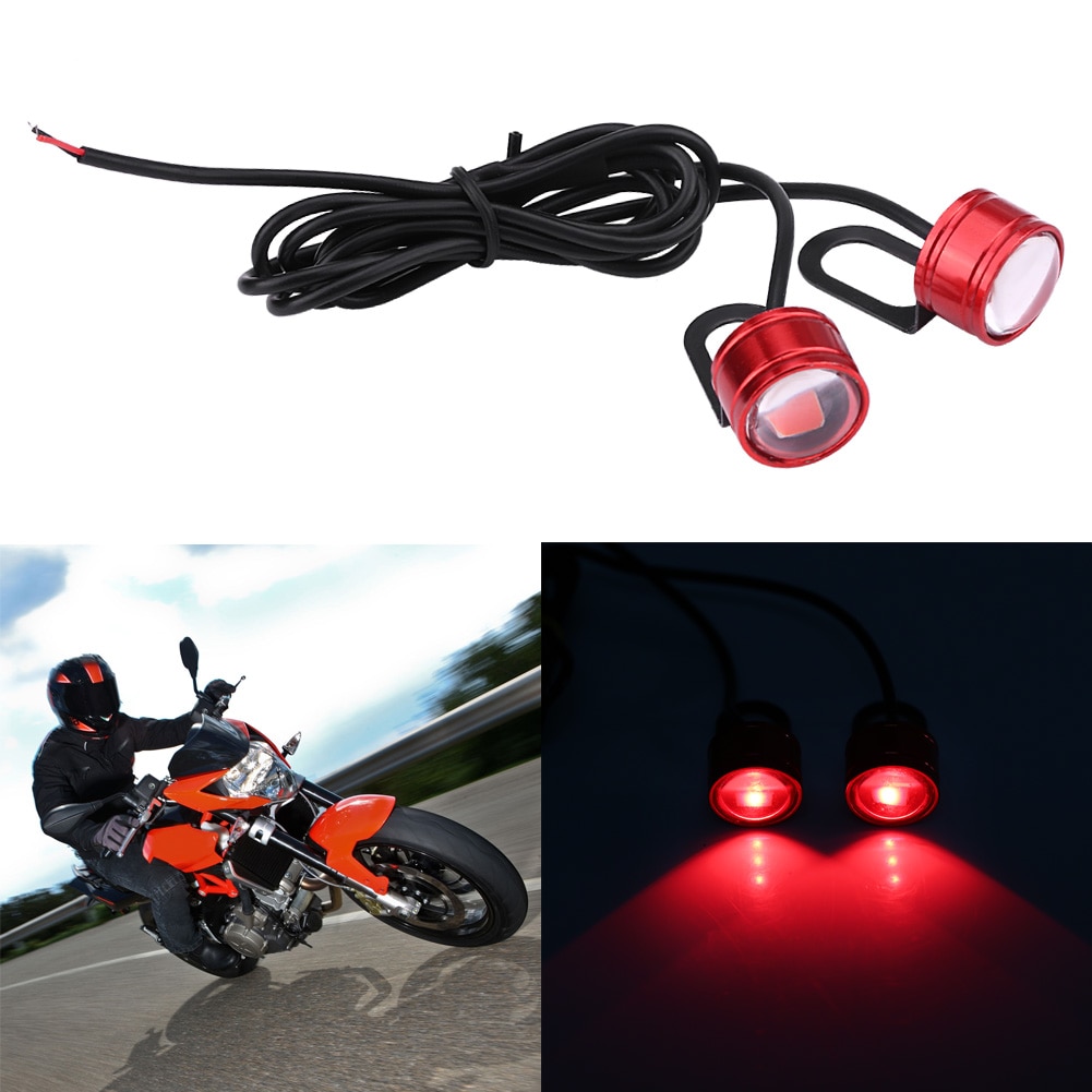 Universal 2pcs LED Motorcycle Handlebar Light Handlebar Rear Mirror Light DRL Driving Fog Lamp Decorative Strobe Light Lamp