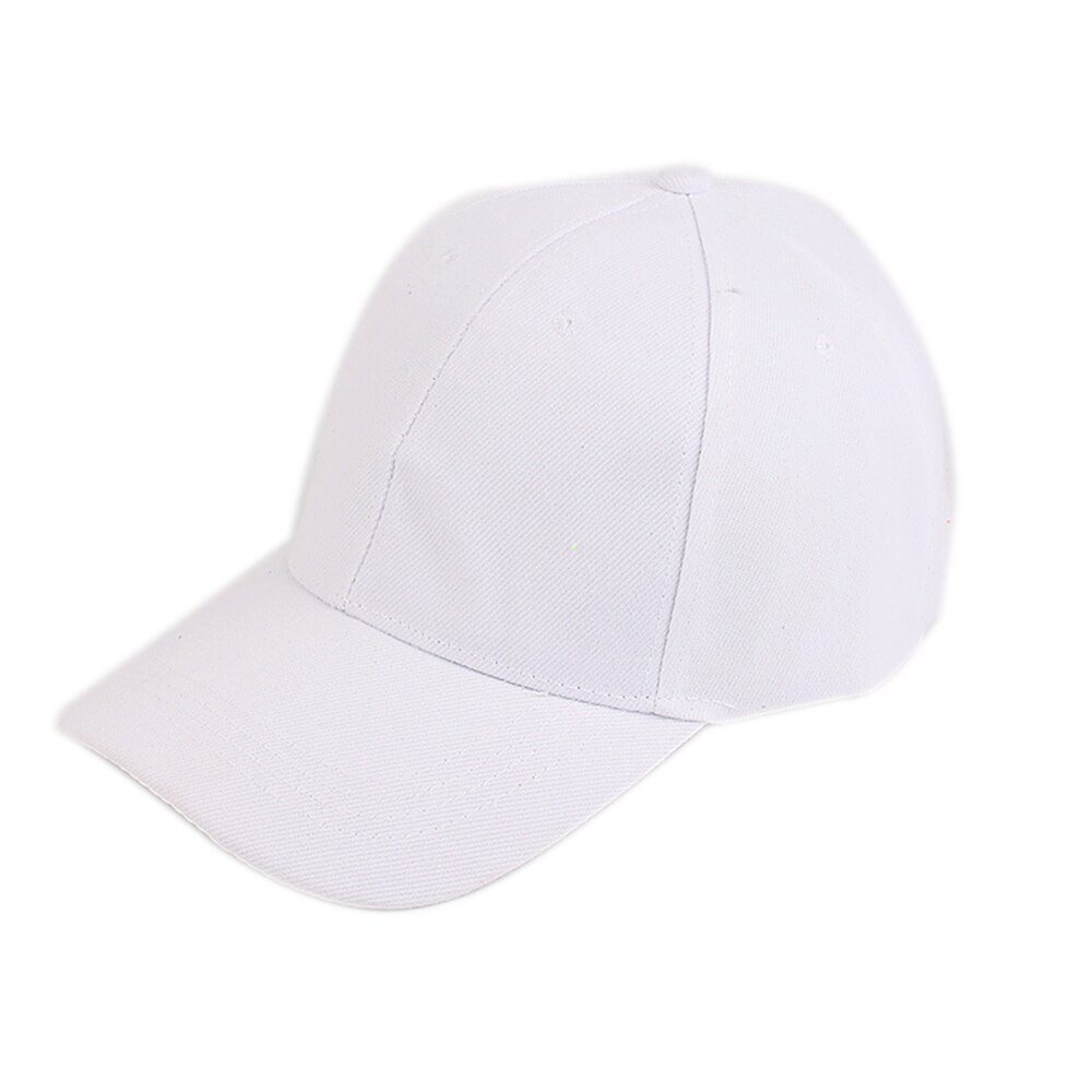 Verstelbare Baseball Hoed Mannen Vrouwen Baseball Cap Outdoor Zonnehoed Zwart Mode Snapback Hoed Wit Streetwear Hip Hop caps: WHITE