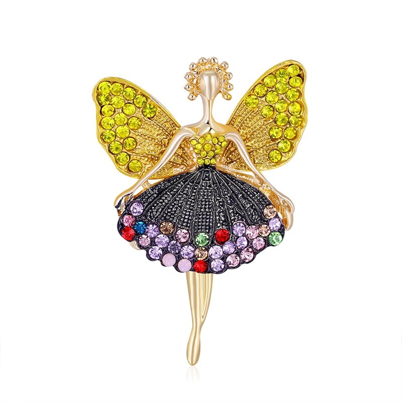 retro Karikatur Schmetterling Mädchen Brosche Schönheit Kleid Dame Broschen Party Büro Brosche Stifte