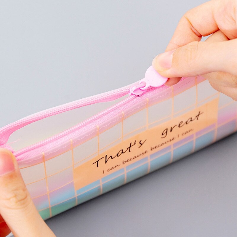 1Pc Pink Pencil Case Small Fresh and Simple Pencil Case Stationery Storage Organizer Pencil Bag School Office Supply Escolar