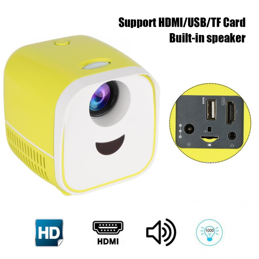 Mini Projector 1000:1 Contrast Ratio 320x240P L1 Home Portable LCD+ LED Projector Support HDMI / USB / TF Card Home Projector EU