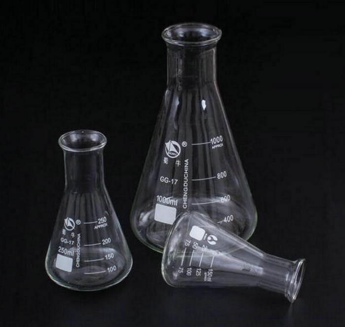 4 Stuks 50 Ml Tot 2000 Ml Trompet-Vormige Glazen Erlenmeyer Glas Erlenmeyer Lab Glas Driehoek Fles borosilicaatglas Pyrex