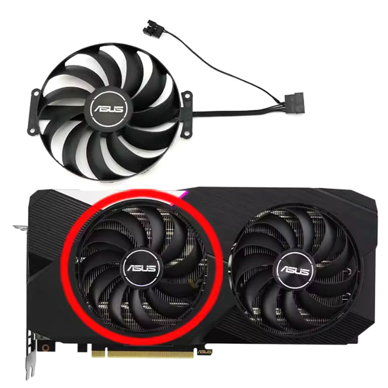 1SET 7PIN 95MM DUAL-RTX 3060TI-O8G-V2 GPU Fan，For ASUS Dual GeForce RTX 3070、RTX 3060 TI-O8G-V2 Graphics card cooling fan: Brown