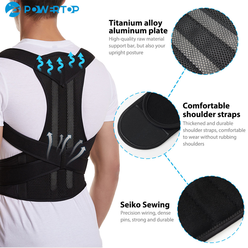 Corrector de postura de barra de aleación, escoliosis, tirantes para espalda, corsé de columna vertebral, soporte para terapia de hombros, cinturón de corrección de postura, espalda ortopédica